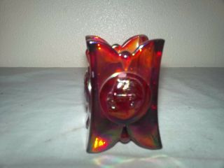 Vintage Joe St Clair Red Carnival Glass Presidential Toothpick Holder