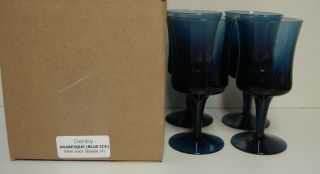 Denby Arabesque (blue Ice) Juice Wine Glasses Set/4 More Available