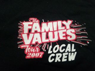 Korn Family Values Tour 2007 Local Crew Shirt Black Xl