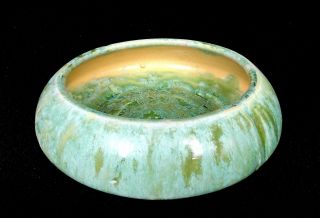 California Pottery Green Drip Glaze 8 " Shallow Planter Bowl
