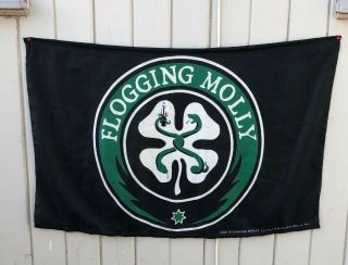 Flogging Molly Banner Flag Cinder Block 41” X 27” Snake Clover 2007