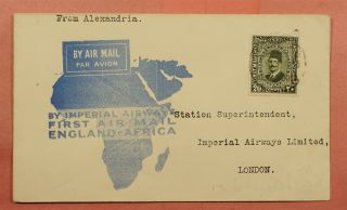 1931 Egypt First Flight Imperial Airways Airmail Alexandria To London England