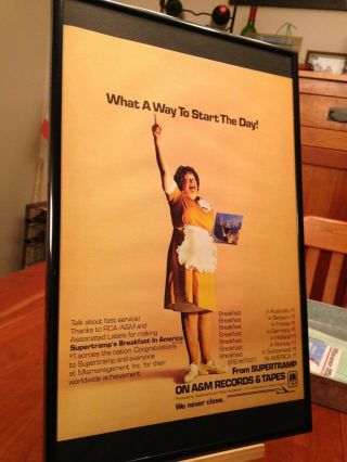 6 Big 11x17 Framed Supertramp " Breakfast In America " Lp Album Cd Promo Ads