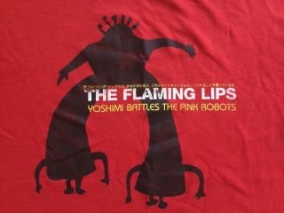 Vtg Flaming Lips Rare 2002 Yoshimi Battles Robots Promo Shirt Medium