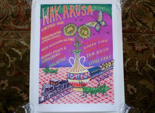 Wakarusa 2007 Widespread Panic Les Claypool Galactic Jim Pollock Poster Signed