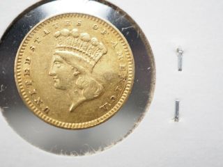 Us 1857 $1 One Dollar American Princess Indian Head Gold Coin