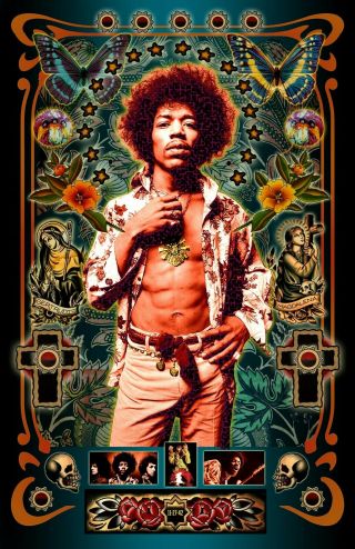 Jimi Hendrix Fan Tribute Poster - 11x17 " - Vivid Colors