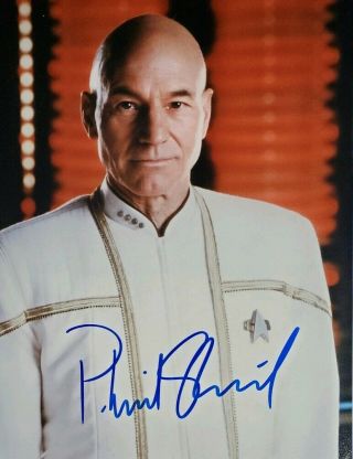 Patrick Stewart Hand Signed 8x10 Photo W/ Holo Star Trek