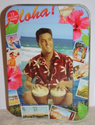Elvis Presley Noteables Collectable Memory Boxes Blue Hawaii Aloha In Tin
