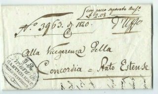 1840 Castiglione Delle Stiviere,  Italy Stampless To Concordia,  Fancy Oval