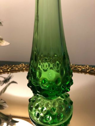 Fenton Glass Green Hobnail Bud Vase 10” EMERALD 4 - mold Mark 2