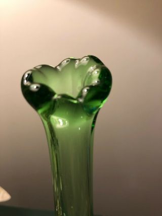 Fenton Glass Green Hobnail Bud Vase 10” EMERALD 4 - mold Mark 3