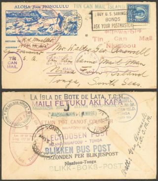 Tonga 1935 - Tin Can Mail Cover To San Francisco Usa D403