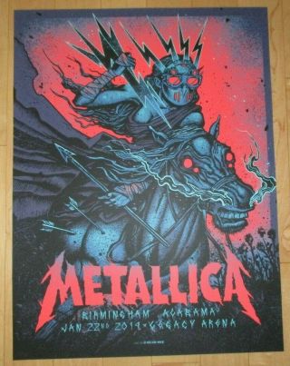 Metallica Concert Tour Poster Birmingham 1 - 22 - 19 2019 Munk One Show