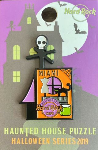 Hard Rock Cafe 2019 Miami Usa Halloween Haunted House Puzzle Series Pin
