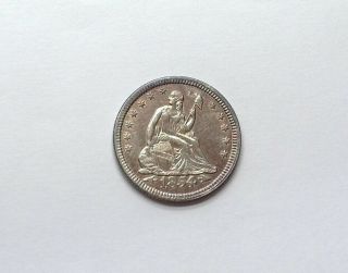 1854 Seated Liberty Silver 25 Cents Near Choice Uncirculated