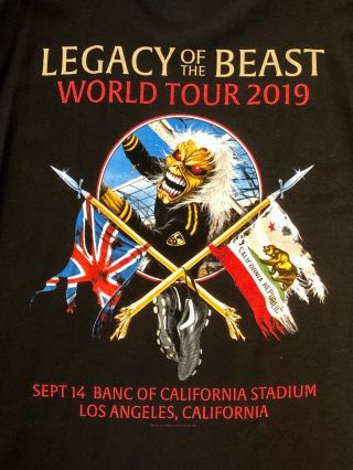 Iron Maiden: Official ‘Legacy Of The Beast’ Tour ‘19 L Los Angeles Event T - Shirt 2