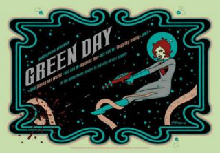 Green Day Poster - 2005 Tara Mcpherson - S & N Edition Of 250 - Green Paper