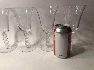 Vtg Set Of 4 Imperial Candlewick Stem 3400 Water Glass Footed Goblet 7 - 3/8 " 364