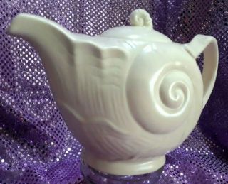 E & R Erphila Czecho Slovakia Bohemian Pottery Arts & Craft Seashell Teapot 3907