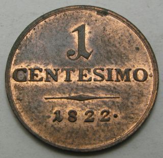 Lombardy / Venetia (italian State) 1 Centesimo 1822 M - Copper - Xf,  - 3598