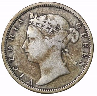 1878 British Straits Settlements Silver Twenty 20 Cents Queen Victoria Km 12