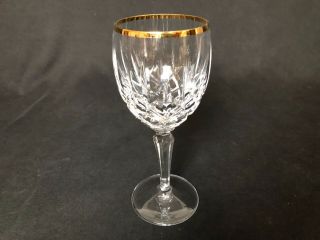 Gorham Crystal Lady Anne Gold Rim 7&5/8” Wine Glass