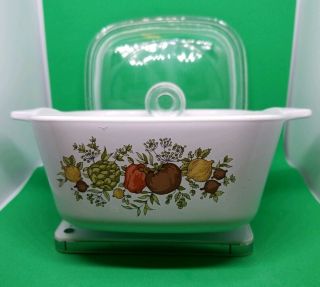 Vtg Corning Ware Spice Of Life Dish 700 Ml 2 3/4 Cup P - 43 - B With Glass Lid