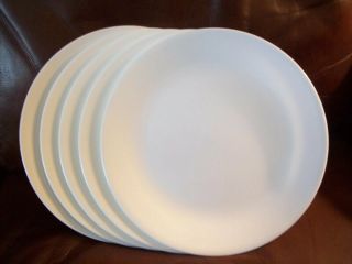 5 Corning Ware Corelle Winter Frost White Dinner Plates - Set Of Five (3e)
