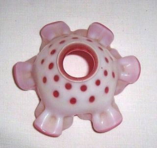 Vintage Fenton Cranberry Opalescent Coin Dot Ruffled Edge Shade