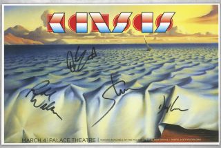 Kansas Autographed Concert Poster Steve Walsh,  David Ragsdale,  Rich Williams