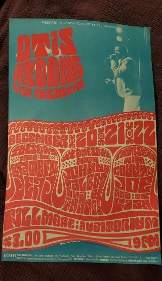 Otis Redding Grateful Dead Bill Graham Bg 43 Poster Fillmore Wes Wilson