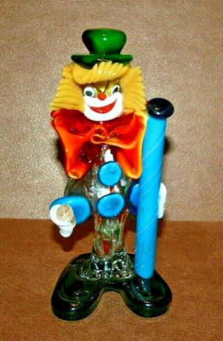 Vintage Mid - Century Murano Venetian Pop Art Glass Clown 9 "