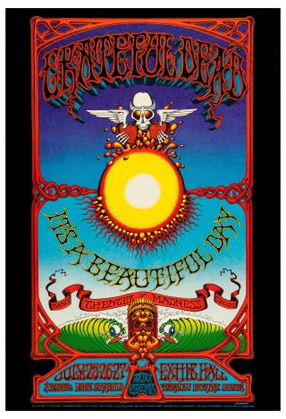 Jerry Garcia & The Grateful Dead In Hawaii Concert Poster 1969 12x18