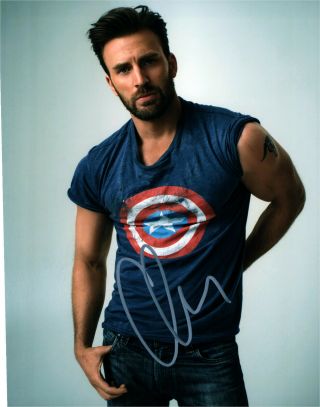 Chris Evans Captain America Avengers Signed Autographed 8x10 Photo B315