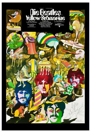 The Beatles Yellow Submarine German Movie Window Card Promo 13x19