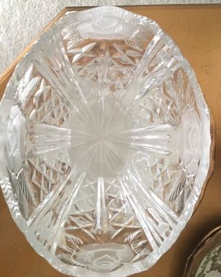 German Lead Crystal Round Bowl Dish West Germany Anna Hutte Bleikristall