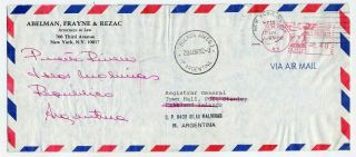 Falkland Islands 1982 Incoming Conflict Period Cover From Usa Interesting Marks