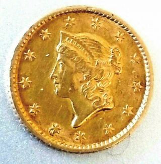 1853 U.  S.  One Dollar Gold Coin