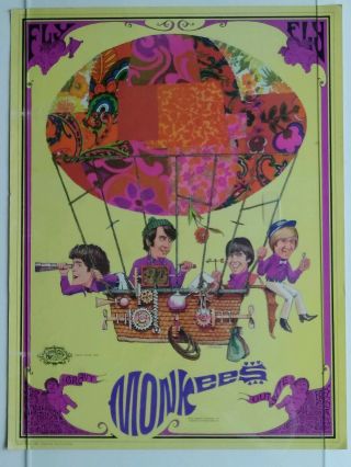 Band Poster 1967 The Monkees Psychedelic Hot Air Balloon Dave Schiller Sparta 8g