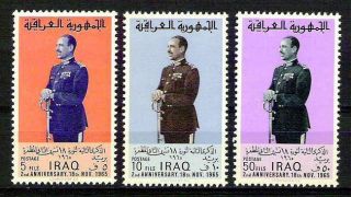 Iraq Irak Abdul Al - Salam Arif 1965 Sc 387 - 89 Sg 698 Complete Iraqi Set Mnh