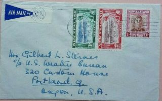 Zealand 1949 Cover With British Commonwealth Pacific Airlines Airmail Label