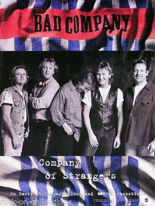 Bad Company 1995 Company Of Strangers Promo Poster