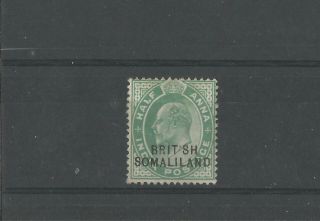 British Somaliland India Kevii 1/2a Green Missing I In British Error Sg;25a