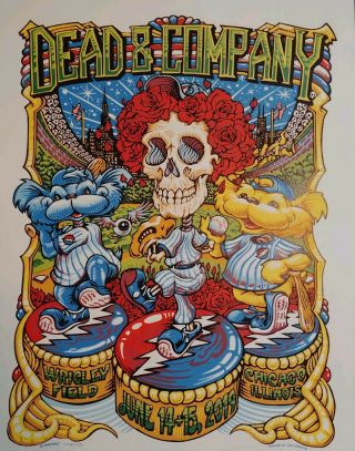 Dead And Company Poster Wrigley Field Chicago 2019 Aj Masthay Signed & Numbered