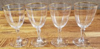 Set Of 4 Lenox Crystal Mansfield - - 5 - 3/4 " Wine Goblets Glasses