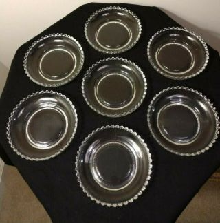 Set Of 7 Vintage Imperial Clear Glass Candlewick Berry Bowls 5.  25 " Diameter