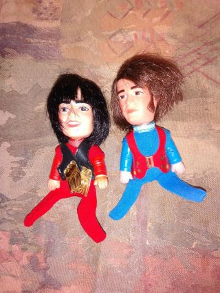 The Monkees Davy Jones Mickey Dolenz Finger Ding Doll Pair By Remco Vintage 1970