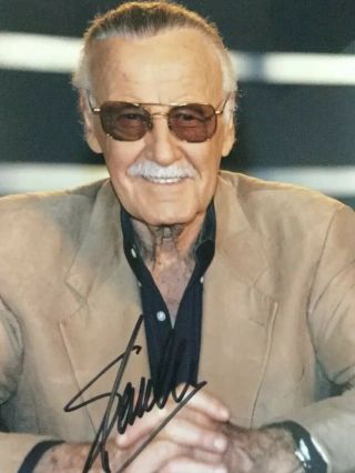 Stan Lee (spider - Man Marvel) Autographed 8x 10 Color Photo W/coa