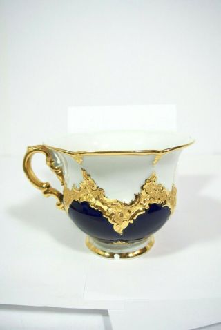 ANTIQUE rare Meissen Porcelain 1852 - 1870 COBALT GOLD TEA CUP 2